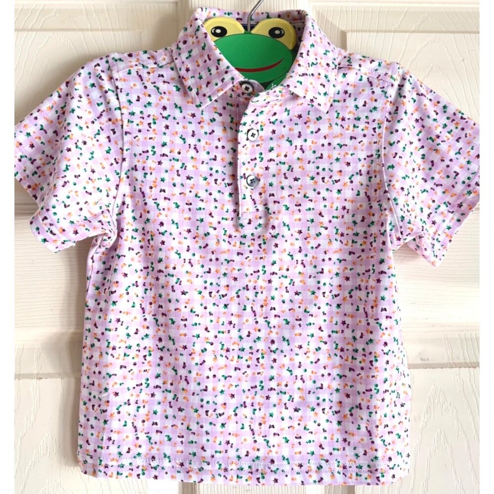size 2T baby boy Summer Duck Little‎ Nola polo shirt Mardis Gras edition